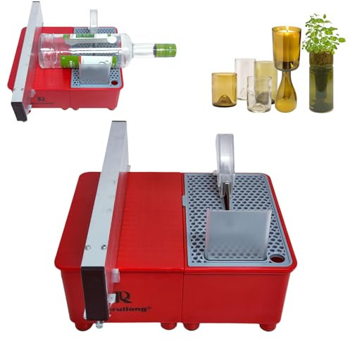 Deruilong Trim Saw with Diamond Coated Saw Blade - Glass Bottle Cutter, Stone, Glass Cutting, Trimming, Sawing Machine for Cutting Glass and Brittle Hard Materials Cutting Machine