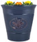 Outdoor Classic Bee Planter | Ceramic Look Round Plastic Flower Pot Glossy Finish | Frost & UV Resistant Traditional Garden Plant Pot | 30 & 40cm | Blue, Brown, Honey (Blue, 40cm - Pack of 2)