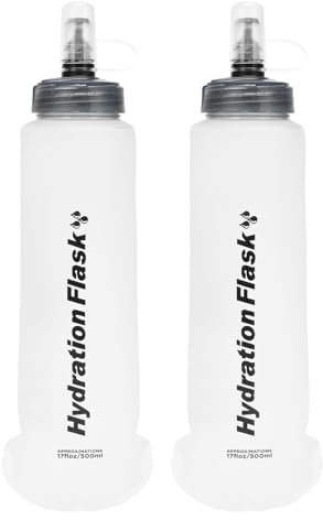 TRIWONDER Soft Flask 500ml - Faltbare Auslaufsichere Trinkflasche aus TPU, BPA-frei für Fahrradfahren, Fitness & Outdooraktivitäten - Trinkrucksack Kompatibel (Weiß - 2 Stück, 500ml)