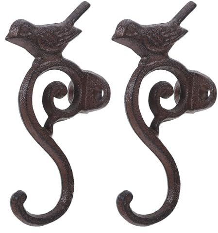Générique Lot de 2 Crochets Muraux Décoratifs en Fonte Fer Forgé Vintage D’oiseaux Porte-manteaux Mural pour Chapeaux, Paquet, Serviettes Crochets Suspendus Rustiques pour Salle de Bain