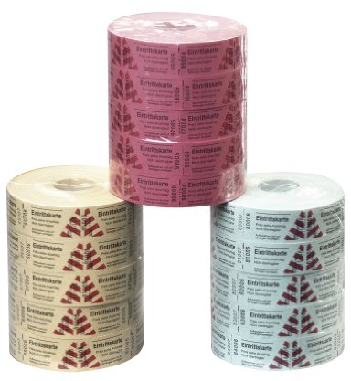 Herlitz 791822 Eintrittskarten 5x1000 Abrisse, 5 Rollen