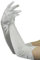 Yummy Bee - Handschuhe Satin - Lange Handschuhe Damen - Charleston Handschuhe Fasching - 20er Jahre Accessoires (Elfenbein)