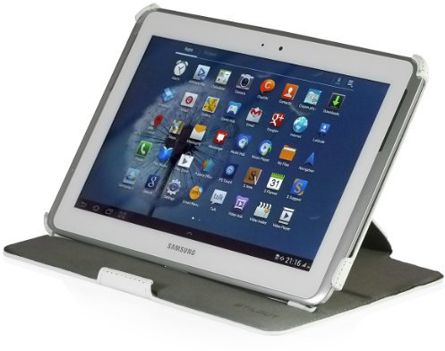 StilGut UltraSlim Case V2, Custodia con Funzione di Supporto per Samsung Galaxy Note 10.1, Bianco
