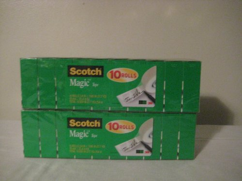 Scotch Magic Klebeband, 3/10,2 x 2.540 cm, Box, 10 Rollen per-pk (2 Pack)