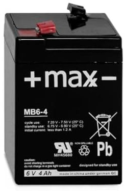 Akku kompatibel Powerline 6V 4Ah AGM Blei Accu Batterie wartungsfrei wie 4,5Ah