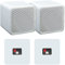 Pair of 4 ABS Bookshelf Speakers 80W 8Ohm White HiFi Surround Sound Home Cinema