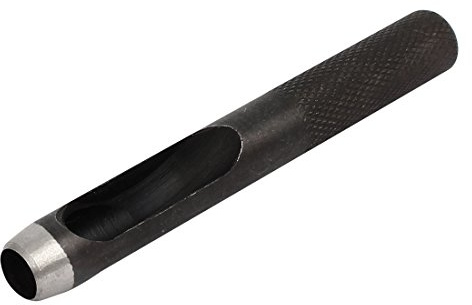 Sourcingmap 8mm Dia Metal Knurled Shank Hollow Hole Punch for Leather Gasket Strap