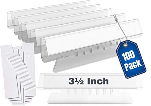 1InTheOffice Transparente Hängeraschen und Einlagen 8,9 x 1,5 cm, 100 Stück (8,9 cm)