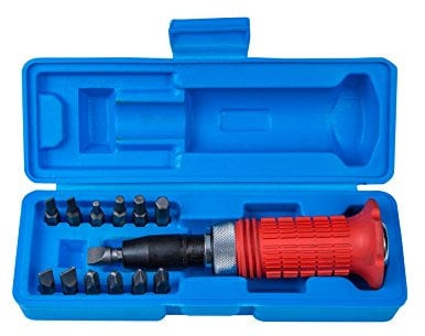 Blue Spot Tools 12064 Impact Driver in Case, Red, Set of 13 Piece