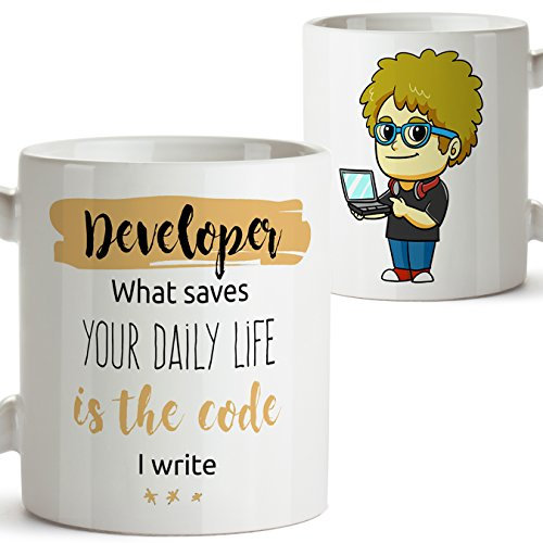 Mugffins Kaffeetassen von Berufen - Geschenk für Entwickler/Programmierer - The Owner of This Mug is the Best f_King Developer Ever - 350 ml - Schöne und lustige Tassen mit Sprüchen, zu verschenken