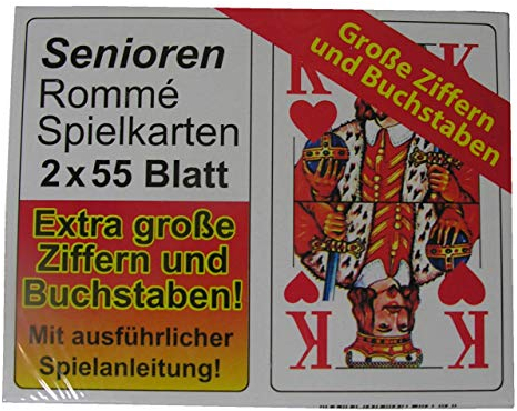 GP SENIOREN ROMME 2X 55 Blatt Spiel Karten französisches Blatt extra große Motive