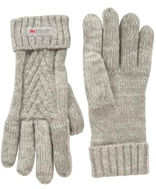 Mountain Warehouse Thinsulate Womens Knitted Gloves - Warm Glove, Double Lined - For Grey