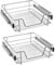 SAILUN Pull-Out Wire Baskets 500mm Wide Cabinet Slide Out Wire Storage Drawers for Kitchen, Pantry, Bathroom Cabinets, Base Larder Organiser Size: 470 * 440 * 140mm Silver Set of 2 (500mm)