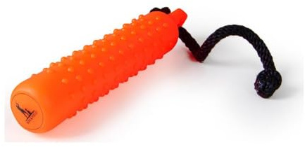 Dog & Field Easy Grip Gundog Wasserschnuller – kleiner orangefarbener Überwurf, Gummi-Wasserschwimmer für Training & Apportierübung, schwimmendes Hundespielzeug mit Wurfschnur, Gundog Training Dummies
