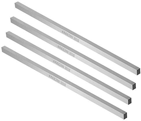ZLYY 4 Stück Drehmaschine HSS Vierkantschneidewerkzeug Bits, 6 mm x 6 mm x 200 mm Rechteckige Drehmaschine Fliegenschneider Fräser Blank