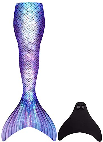 BAWADE Meerjungfrauenflosse für Mädchen – Meerjungfrau Flosse Schwimmen Meerjungfrauenschwanz Passend für 110-170cm Höhe, Mehrfarbig (G-23), 130