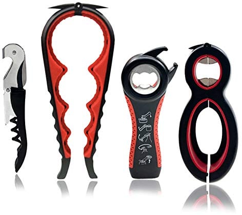 Otstar Multi Opener Kit, Jar Opener Bottle Opener and Wine Opener Easy to Use for Elderly Weak Hands and Arthritis Hands