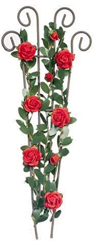 Melody Jane Dolls House Red Roses Climbing Wire Trellis Miniature Flower Garden Accessory