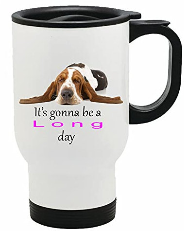 Steel Images Basset Hound Travel Mug Gift Idea