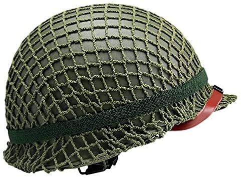 WW2 American M1 Helm, Helm Mit Camouflage Mesh/Canvas Kinnriemenverstellung
