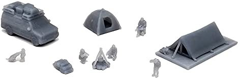 Outland Models Eisenbahn Landschaft Struktur Outdoor Campingplatz Set mit Van & Personen Maßstab 1:160 N