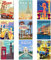 Olivia Samuel Vintage-Reiseposter aus A4-Größe, Wandkunst auf dickem 350 g/m²-Karton, 9 Stück
