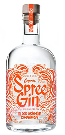 Christmas Spree Gin Blutorange-Zimt aus Berlin, 500ml Flasche Dry Gin -Grote & Co.‘s Organic Dry Gin destilliert mit echten Spreewaldgurken, Blutorange und Zimt