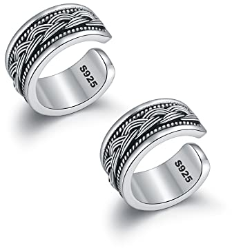 CHIC & ARTSY Ohrmanschetten 925 Sterling Silber Claddagh Ohrmanschetten nicht durchdringende Ohrmanschetten gefälschte Conch Ohrclips für Frauen verstellbar
