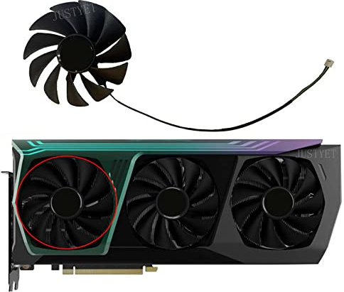 Justyet 87mm 4 Pin GA92S2U 12V 0.46A Graphics Card Cooler for ZOTAC GeForce RTX 3070 3080 Ti 3090 Gaming Cooler Mining Card (Fan-A)