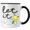 Trendation - Let It Bee Tasse Geschenk Imker Geschenkidee Lustiger Spruch Bienen Grafik (Schwarz)