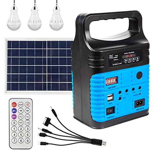 Generatore solare – Centrale elettrica portatile per alimentazione di emergenza, generatori portatili per campeggio, uso domestico ed esterno, generatore ad energia solare con pannello con 3 set di