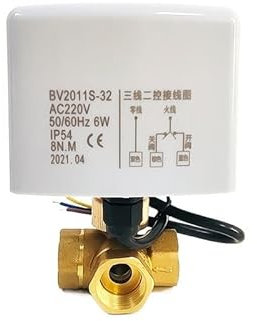 Ventil-Wasserschlauch-Teile, Anschluss mit Absperrung, Ventil 1/2 3/4 1 1-1/4 1-1/2 Messing Elektrisches Kugelventil Dreidrahtsystem Zweisteuerung Dreiwege 220 V 24 V 12 V (Spezifikation: 1-1/2 , Spa