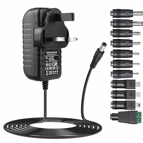 SZZKtech 5V AC Adapter DC5V 3A Power Supply charger With 11 DC Plug Tips AC230V to DC5V 3Amps 2.5A 2A 1.5A power adapter 5 volt ac dc Adapter for CCTV Camera Baby Monitor Graco Swing TV box