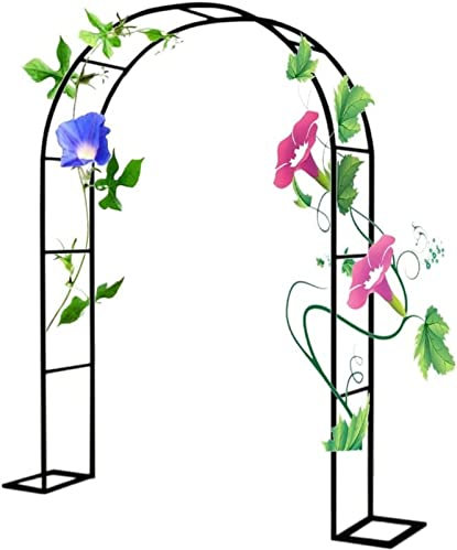 Arche Jardin Aluminium Largeur, Arche À Rosiers Métal, Filet À Plantes Grimpantes, Filet de Treillis, pour Récolte de Concombres, Légume, Vignes, Plantes Grimpantes,120x220x40CM