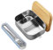Toothbace Fiambrera de acero inoxidable con tapa de madera, 1200 ml caja bento de acero inoxidable con tapa de bambú natural fiambrera con 3 compartimentos para la escuela el trabajo el picnic