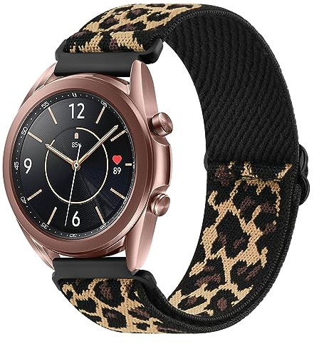 Vancle für Samsung Galaxy Watch 3 Armband 41mm Damen Herren,Nylon Verstellbares Ersatzarmbänder für Samsung Galaxy Watch 3 41mm Armband(Leopard)