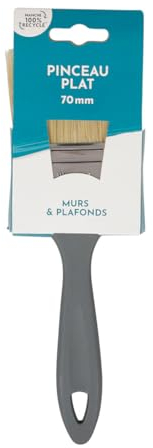 COGEX - Pinceau Plat, Pinceau Plat Peinture - Pinceau Plat Large - Largeur: 70mm - Manche en Plastique 100% recyclé - pour Murs et plafonds - pour Surfaces Planes - pour Tous Types de Peinture