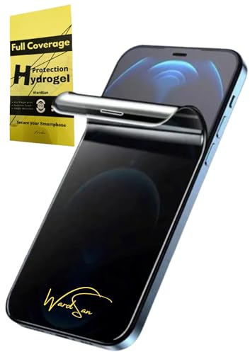 WardSan [2 piezas para iPhone 12 de 6,1'' – Protector Pantalla Gel Hidrogel Antiespía Privada 3D | Soporte Selfie Disponible | Antichoque | Protector TPU Suave | Mejor que un Cristal Templado