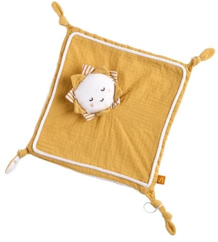Sauthon Doudou bébé Mouchoir | Peluche bébé | Collection Sunlight | Doudou Naissance | Cadeau Naissance