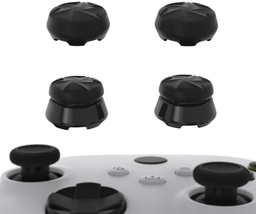 PlayVital Thumbs Pro Joystick Extender für Xbox Core Controller, für Xbox Series X/S Controller, Thumbstick Kappen Zubehör für Xbox One Controller-2 High Raise&2 Mid Raise Dome(Razor-Schwarz)