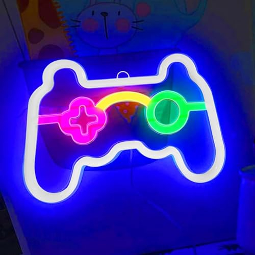 LED Neonlicht,Spiel Leuchtreklame,Gaming Neon Schild, USB und Batterie betrieben Spielförmige Leuchtreklame für Internet Cafe Game Room Bar Party Deko