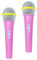 AOKWAWALIY 2pcs Microphone Model Pretend Play Pink Accessories Plastic Prop for Karaoke Christmas Party Stage