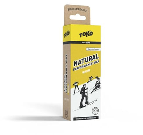 TOKO Natural Performance Wax - Heißwachs für Ski & Snowboard - Biologisch abbaubar PFC-frei Schweizer Technologie - 120 Gramm Gelb - Racing & Training