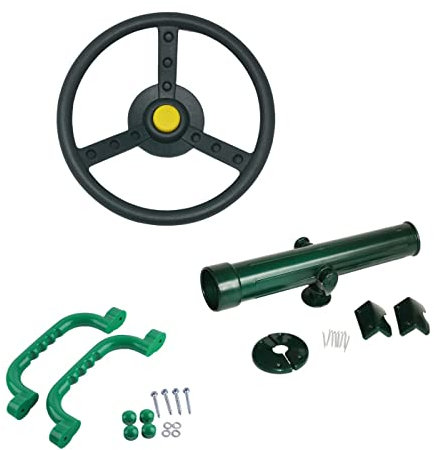 Kids Toys Climbing Frame Accessory Bundle Play Telescope Safety grab handles Steering wheel Tree house accessories Play Den (Red)