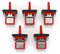 elektronischer Schalter Wippschalter 5 Stück SH T80-R Serie R8016A-P14 3-poliger Momentary MOM-Off-MOM Selbst-SPDT-Wipp- und Paddelschalter (Color : 5pcs Red)