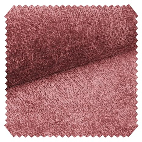 novely® PERU Weicher Chenille-Polsterstoff, Luxuriöser und Schwer Entzündbarer Möbelstoff, Pflegeleichte Meterware 1 lfm | Farbe: 63 Rose