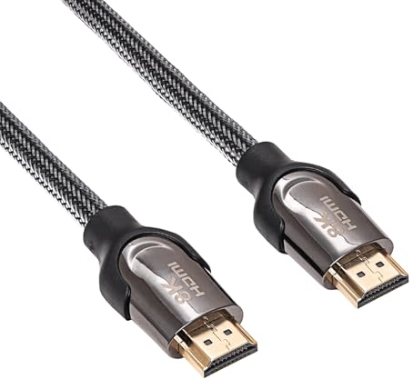 AKYGA Kabel HDMI AK-HD-05S abgeschirmtes CU 48Gb/s 8K@60Hz 4K@120Hz ver. 2.1 0.5m schwarz Ethernet TV PS5 Xbox Beamer Heimkino PC