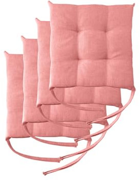Il Tuo Artigiano Design Set 4 o 6 Cuscini per Sedie da Cucina Made in Italy - Cuscini Sedie Cucina set da 6 40x40 cm spessore 6 cm - Imbottiture in Spugna e Soffice acrilico (4, Rosa Cipria)