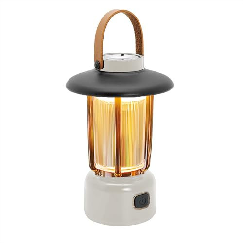 AuRiver Lámpara Camping, Linterna de Camping Led Recargable, Farol Camping 3 Modos Luz de Emergencia, Lámpara de Carpa de Senderismo en Jardín del Pasillo del Dormitorio (Blanco)