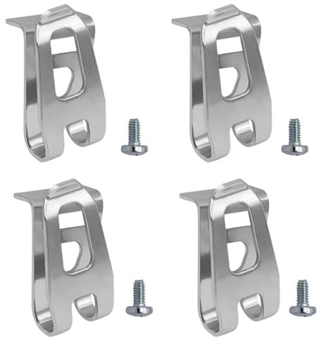 Yuiturt 4 Pcs Belt Hooks Clip and 4 Matching Screws for Makita DHP480 DHP482 HP457 HP347 TD127 TD126, all The Newest LXT Machines 14.4V and 18V Range, Stainless Steel Electric Drill Belt Clips